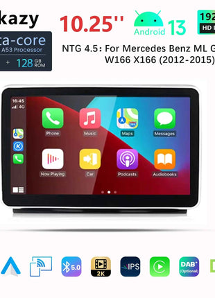 9 "Android 14 Car Multimedia Player For Mercedes Benz ML GL W166 X166 2012-2015 Radio CarPlay Stereo GPS Navigation Audio Screen