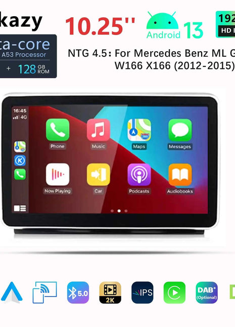 9 "Android 14 Car Multimedia Player For Mercedes Benz ML GL W166 X166 2012-2015 Radio CarPlay Stereo GPS Navigation Audio Screen