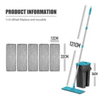 Hand Free Flat Floor Mop And Bucket Set For Professional Home Floor Cleaning System With Washable Microfiber Pads For Hardwood