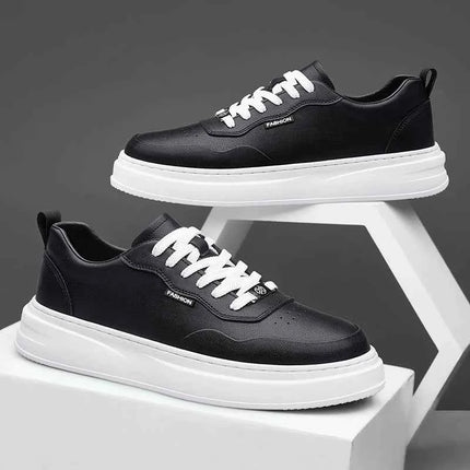 Scarpe casual da uomo in vera pelle, sneakers alla moda con lacci, comode scarpe da passeggio, calzature da skateboard maschili, tenis masculino