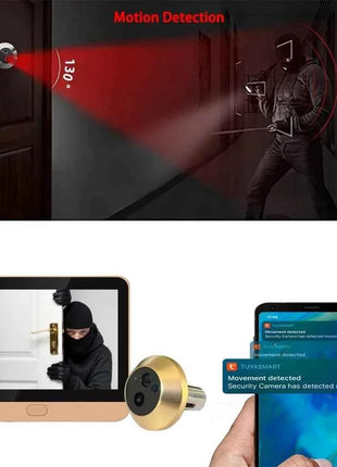 Tuya Smart Wireless Videocamera per porta 2.4G Wifi Schermo da 4,3 pollici 3MP PIR Spioncino digitale audio unidirezionale per la sicurezza domestica
