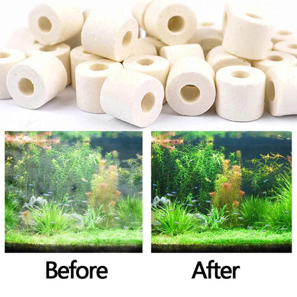 250g/bag Aquarium Filter Media Activated Carbon Ceramic Ring Aquarium Bio Ball Filter Water Quality Fish Tank Filter Accessories