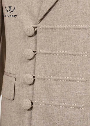 ST Cassy Elegant mens suits for wedding Slim fit Double Breasted Multiple buttons Casual Business Two-piece dress party outfit
