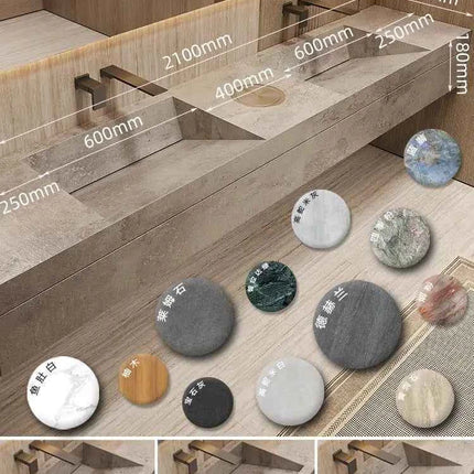 Seamless Stone Vanity Set, One-Piece Basin Bathroom Cabinet , SingleDouble Sink, Stain Resistant & Durable, Customizable