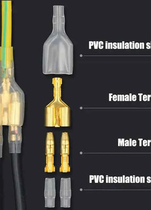 25 50sets 4.0mm bullet Crimp terminal car electrical wire connector diameter Female+Male+sheath Case Cold press terminal 1in2out