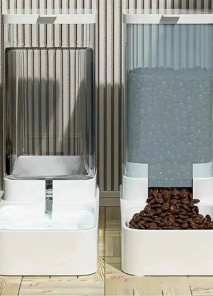 1pc/2pcs Automatic Dog Feeder/Water Dispenser, Plastic Gravity Dog Food And Water Dispenser Set