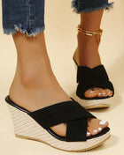 Fashionable Fish Mouth Hollow Breathable Wedge New Women's Shoes Comfortable Casual Increased Elegant Slippers Zapatos Mujer