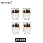 Set Tazze in Vetro a Doppia Parete Borosilicato Termoresistente per Tè Caffè Succo e Acqua