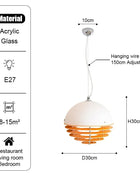 Lampadario Atmosfera Tramonto, Lampada a Sospensione Nordica per Sala da Pranzo, Illuminazione per Interni, Camera da Letto e Soggiorno