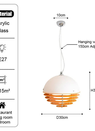 Lampadario Atmosfera Tramonto, Lampada a Sospensione Nordica per Sala da Pranzo, Illuminazione per Interni, Camera da Letto e Soggiorno