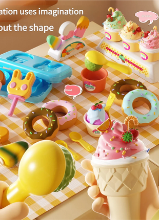 Macchina per gelato con musica e luci, giocattolo educativo per modellare plastilina, per bambini e bambine, regalo di compleanno