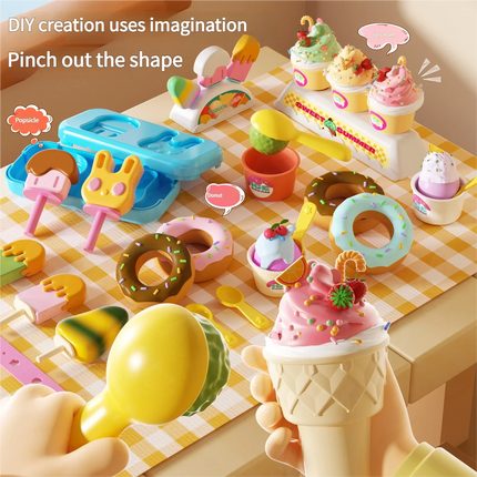 Macchina per gelato con musica e luci, giocattolo educativo per modellare plastilina, per bambini e bambine, regalo di compleanno