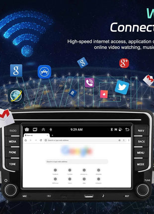 Podofo 6 + 128G 7 ''Car Stereo For VW/PASSAT/CADDY/POLO/BEETLE Multimedia Player Carplay Android Auto Type-C WIFI GPS Car Audio