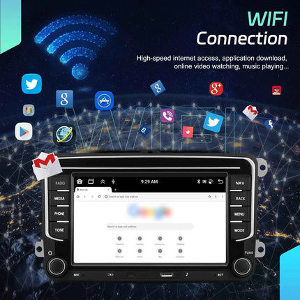 Podofo 6 + 128G 7 ''Car Stereo For VW/PASSAT/CADDY/POLO/BEETLE Multimedia Player Carplay Android Auto Type-C WIFI GPS Car Audio