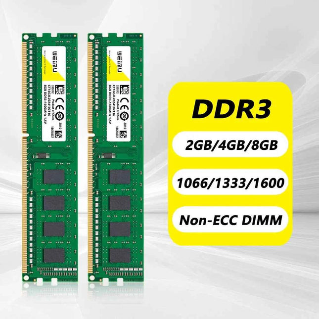 DDR3 4GB 8GB Desktop Memoria Ram 1066 1333 1600 1866Mhz PC3 1.5V 8500 10600 12800 240Pin Non-ECC DIMM Memory Ram For Intel & AMD