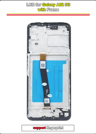 Display LCD Testato per Samsung A22 5G, Schermo Touch con Digitalizzatore, Assemblaggio Completo per Samsung A226 A226B, Schermo LCD con Cornice