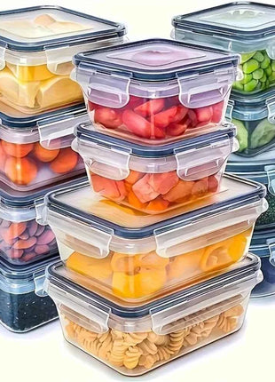 8-PC BPA-Free Airtight Food Containers with Locking Lids - Microwave/Freezer Safe PP Plastic Storage for Dry Goods/Fruit/Veggies