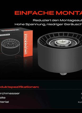 Frankberg 1x Rullo di Guida Puleggia di Deflessione per BMW Serie 7 F01 F02 F03 X6 E71 2007-2012 11287559887 7559887