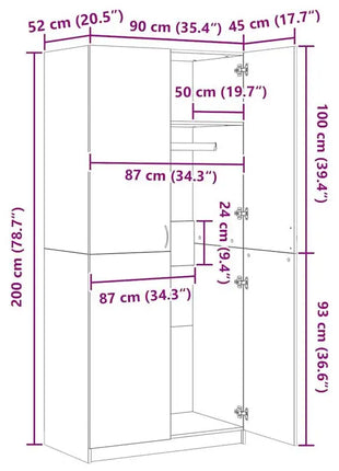 Armadio, colore rovere sonoma, 90x52x200 cm