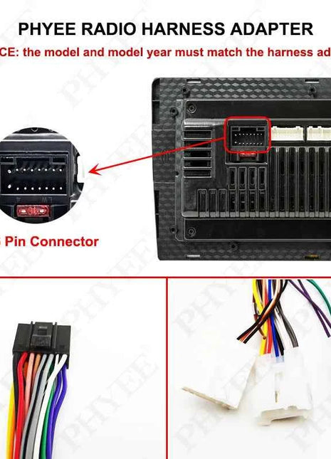 Cablaggio 16 Spille Connettore Spina Auto Android Unità Principale Cavo Adattatore per Toyota Corolla Camry RAV4 Hilux Land Cruiser Yaris