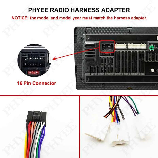 Cablaggio 16 Spille Connettore Spina Auto Android Unità Principale Cavo Adattatore per Toyota Corolla Camry RAV4 Hilux Land Cruiser Yaris