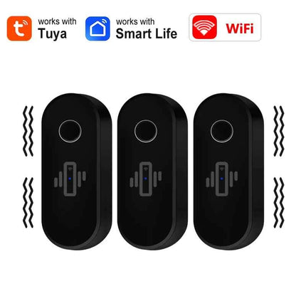 Tuya WiFi Vibration Sensor White Black Door Window Glass Broken Detector Home Security Anti-theft Smart Life APP Real-Time Alert