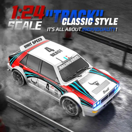 2025 New 4WD RC Car 1:24 Scale Four-wheel Drive Drift With Two Speed Settings 20 km/h LED Light Children Toys Rechargeable SG204