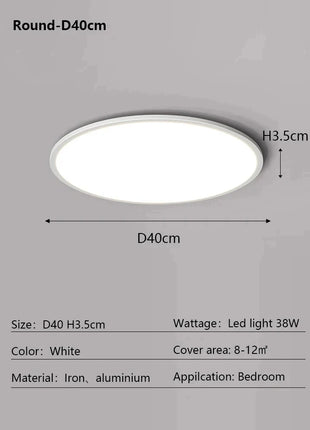 AuroraRealm Illuminazione Ultrasottile Soggiorno Luce Nordico Moderna Lampada da soffitto a LED Decorazioni per la casa Camera da letto Balcone Cucina Corridoio Apparecchio