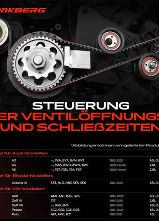 Kit Cinghia di Distribuzione Frankberg 1x con Pompa Acqua per Audi A3 8V1 A4 8K2 8W2 A5 8T3 A6 Q3 7883-13321 KP15678XS