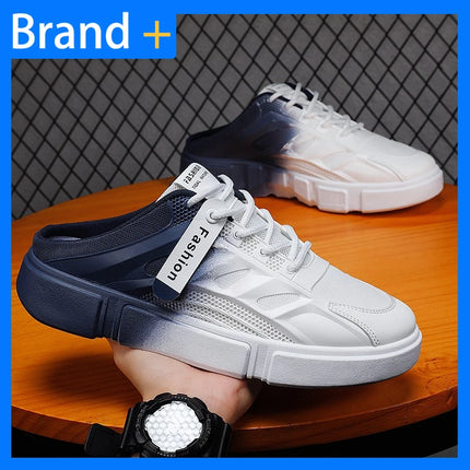 Scarpe da Passeggio Uomo in Mesh Casual Estive Nuove Ciabatte Baotou con Tacco Basso Comode Morbide Antiscivolo per Esterni