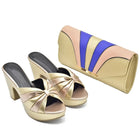 Nuovo arrivo Set di scarpe e borse per donna 2025 Scarpe e borse africane Set coordinato Scarpe da sposa Décolleté con zeppa da sposa per donna