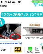 8GB 256GB Carplay 8.8'' Android 14 Auto Car Radio Multimedia player For Audi A4 B8 2009-2016 2 din autoradio Stereo 4G LTE