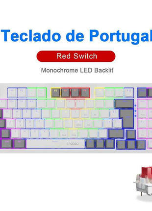 E-YOOSO Z94 USB Mechanical Gaming Keyboard Wired Monochrome Backlit 94 Key Russian Brazilian Portuguese for Compute Laptop PC