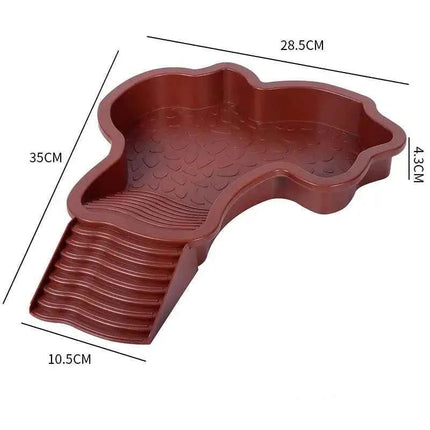 〔CC55〕Reptiles Water Dish With Anti-Slip Imitation Rock Ladders Food Water Bowl For Turtle Lizards Gecko Small Pet Supplies