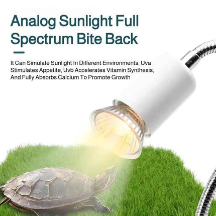 Uva+Uvb 3.0turtle Basking Back Lamp Full Spectrum Climbing Pet Tortoise Solar Heating Lamp Reptile Insul Lamp /US Standard Plug