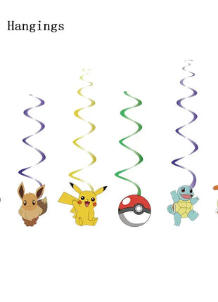 Forniture per decorazioni per feste di compleanno a tema Pokemon Cartoon Pokemon Go Stoviglie Tazze Piatti Palloncino Pikachu per bomboniere per baby shower
