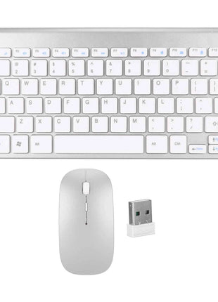 Wireless Keyboard Mouse Kit Slim Wireless Key Mouse Combo Portable Beautiful Power Saving Silent Button LED Indicator for Home