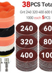 38PCS Grit 240-1000 / 3inch 75mm / China Mainland