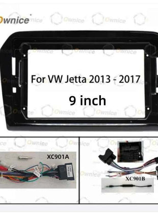 Cornice Radio Android Ownice 9 Pollici Quadlock per Auto, per Jetta 2013-2017, Pannello Stereo 2 DIN con Cablaggio 16PIN e Box Canbus