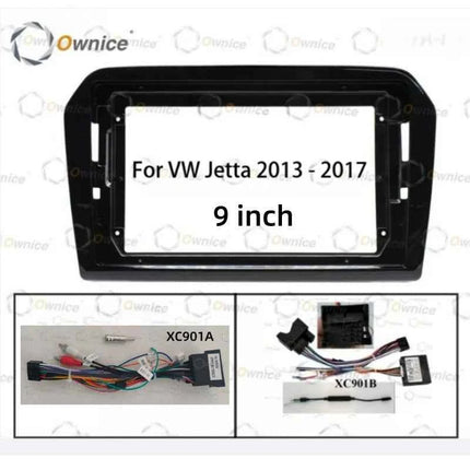 Cornice Radio Android Ownice 9 Pollici Quadlock per Auto, per Jetta 2013-2017, Pannello Stereo 2 DIN con Cablaggio 16PIN e Box Canbus