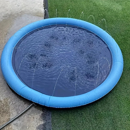 Tappetino Gioco Spruzzatore per Cani, Piscina Antiscivolo per Esterni, Giocattolo Acquatico Estivo per Giardino, Tappeto Fontana per Bambini