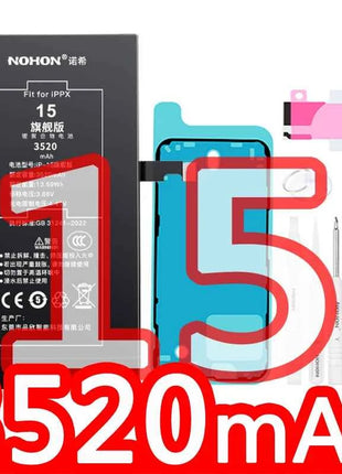 NOHON  High Capacity Phone Battery for iPhone 13 13Pro 12 Pro 11 X XR XS 12Mini 13PM 15Pro MAX 14 SE SE2 SE3 Replacement Bateria