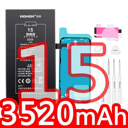 NOHON  High Capacity Phone Battery for iPhone 13 13Pro 12 Pro 11 X XR XS 12Mini 13PM 15Pro MAX 14 SE SE2 SE3 Replacement Bateria