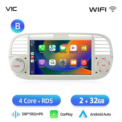 AWESAFE Wireless CarPlay Car Radio for FIAT 500 500C Abarth 2007-2015 with Android Auto GPS Navigation Smart System RDS DSP FM