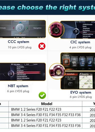 Wireless Carplay Android 14 For BMW F20 F30 F21 F22 F31 F32 F33 F34 F36 NBT EVO Multimedia Player Auto Radio Screen GPS