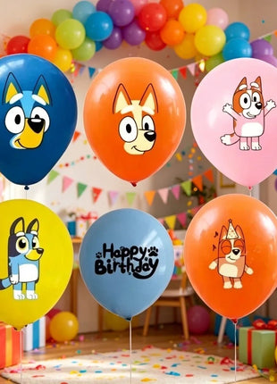 Palloncini in Lattice Bluey Cartoon 12 Pezzi Design Bingo Palloncini per Feste Compleanno Baby Shower Festival Decorazione Casa Interni ed Esterni