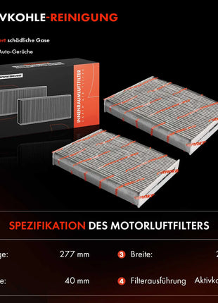 Filtro Abitacolo Frankberg 2x con Carbone Attivo per Land Rover Range Rover Sport 3L460 L461 PC99934C LR153596 M8E218D483AB