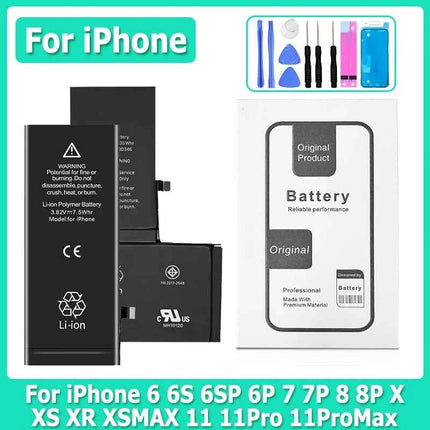 XDOU 2026 NEW Battery For iPhone 7 8 6S 6 Plus X XR 11 11Pro Xs Max High Capacity Phone Bateria + Free Tools