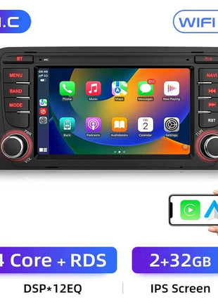Junsun 7'' Wireless CarPlay Android Auto Car Radio Multimedia For Audi A3 8P S3 2003-2012 4G WiFi GPS Navigation Autoradio
