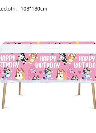 Set di Stoviglie a Tema Bluey e Bingo, Kit Completo per Feste, Decorazioni per Compleanni e Atmosfera Domestica